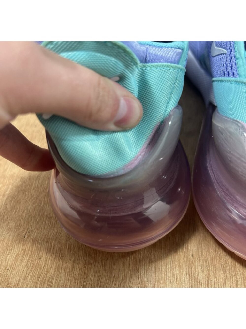 Nike Air Max 270 Athletic Shoes Women’s Purple Aqua US 8.5 Max Air Cushion - Picture 5 of 10